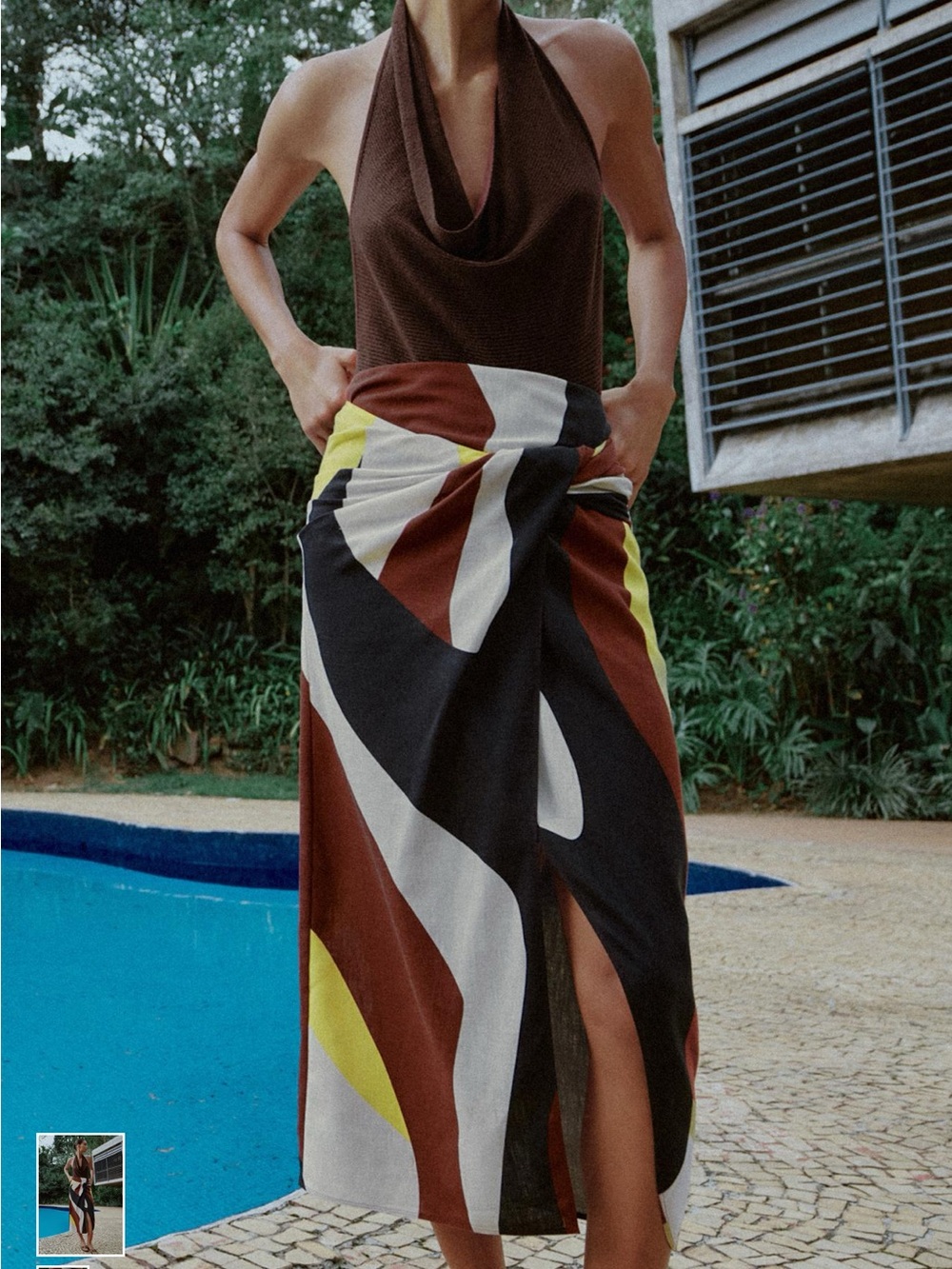 Zara wrap skirt with front knot